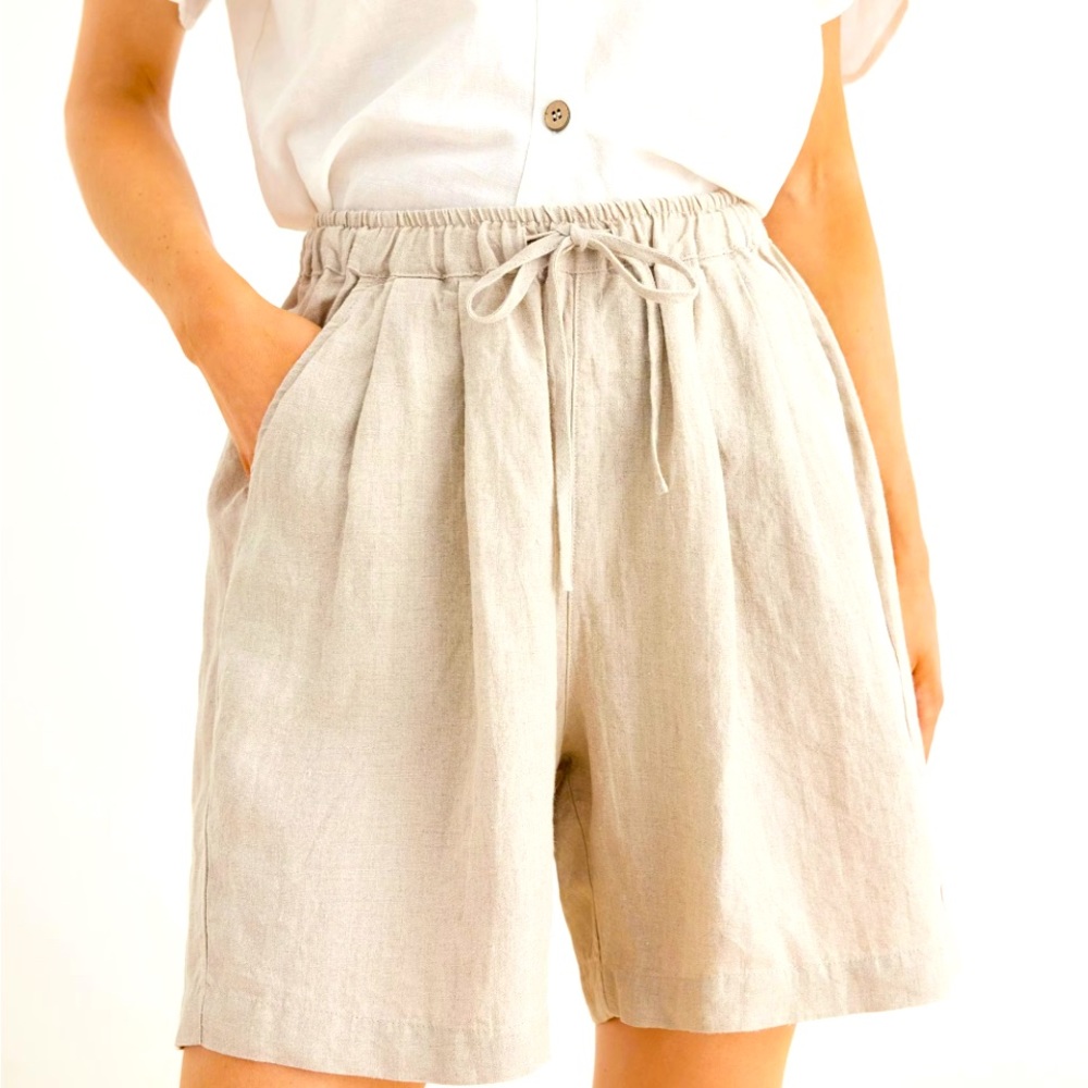 Hadley 100% Linen Drawstring Waist Relaxed Shorts
